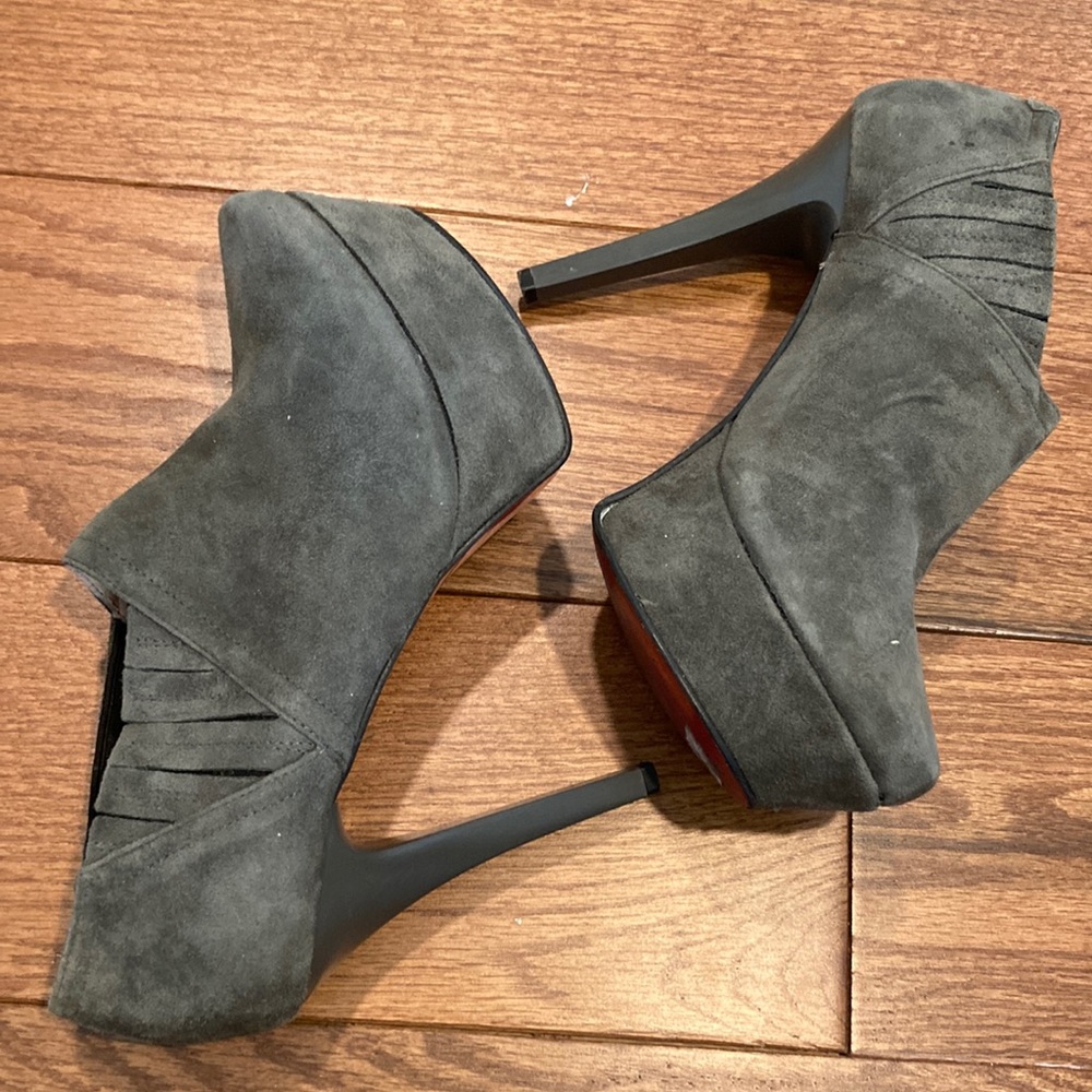 Via libera gray suede platform stiletto heels size 24.5 Mexican sexy heels